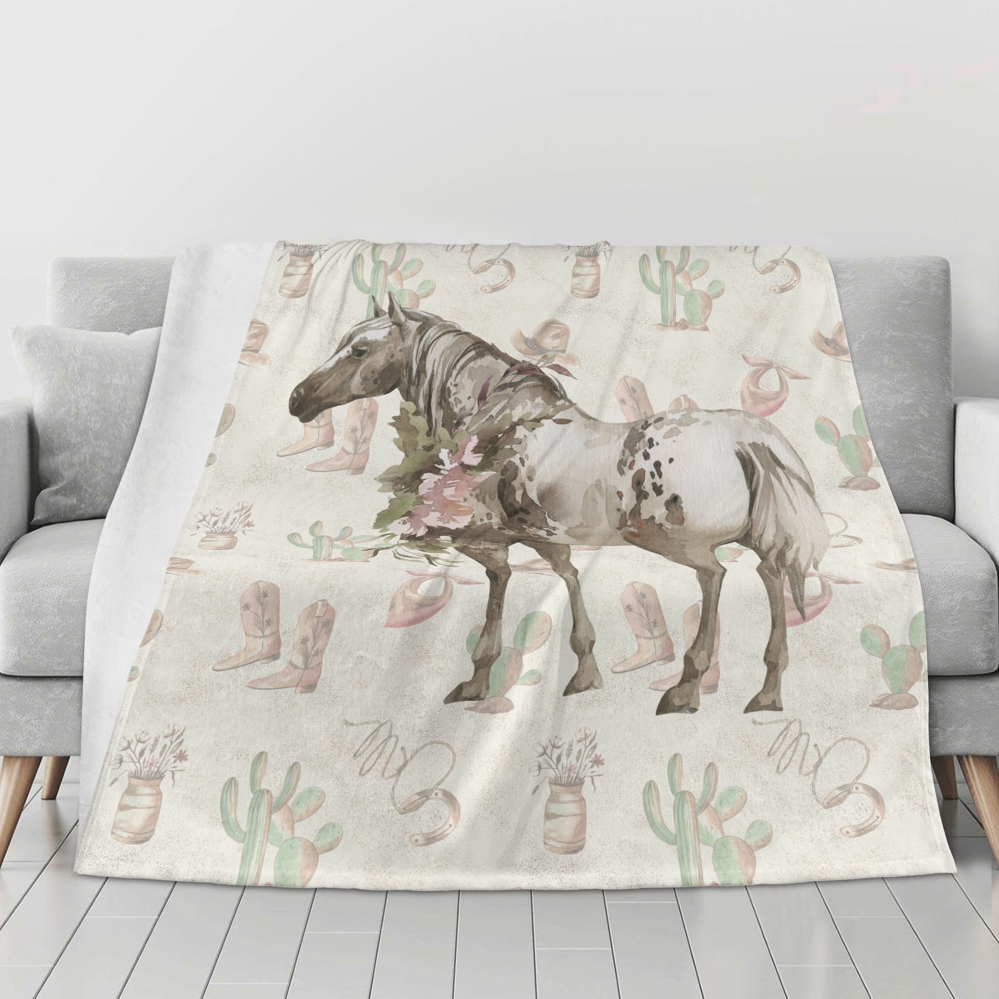 Watercolor Horse Blanket - Cozy Corner