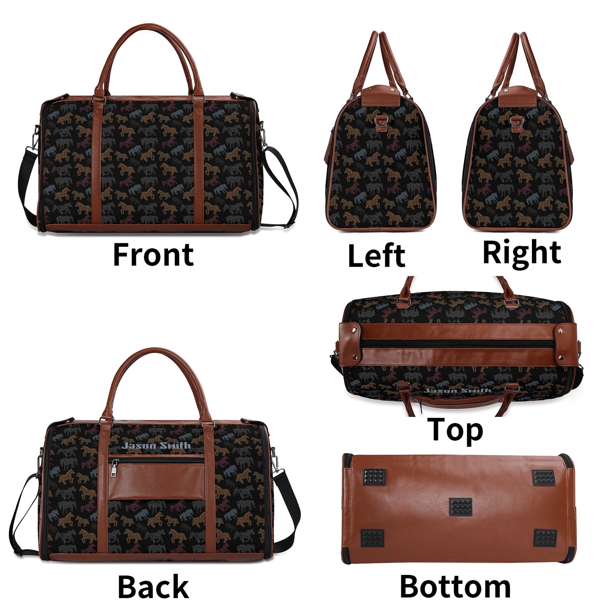 Personalized Multicolor Leather Travel Bag - Cozy Corner