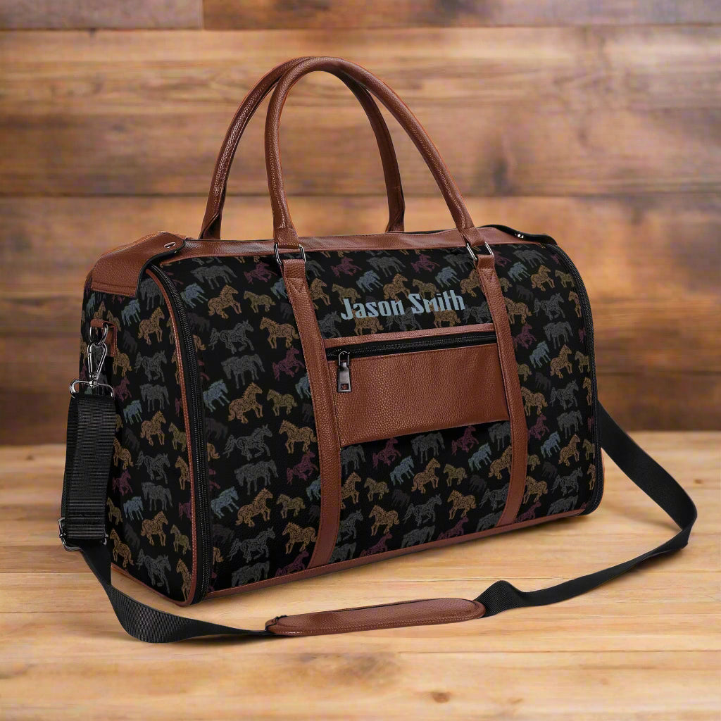 Personalized Multicolor Leather Travel Bag - Cozy Corner