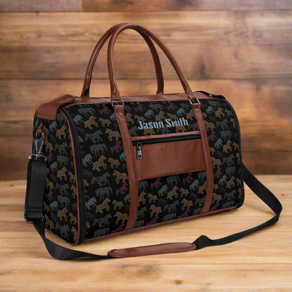 Personalized Multicolor Leather Travel Bag - Cozy Corner