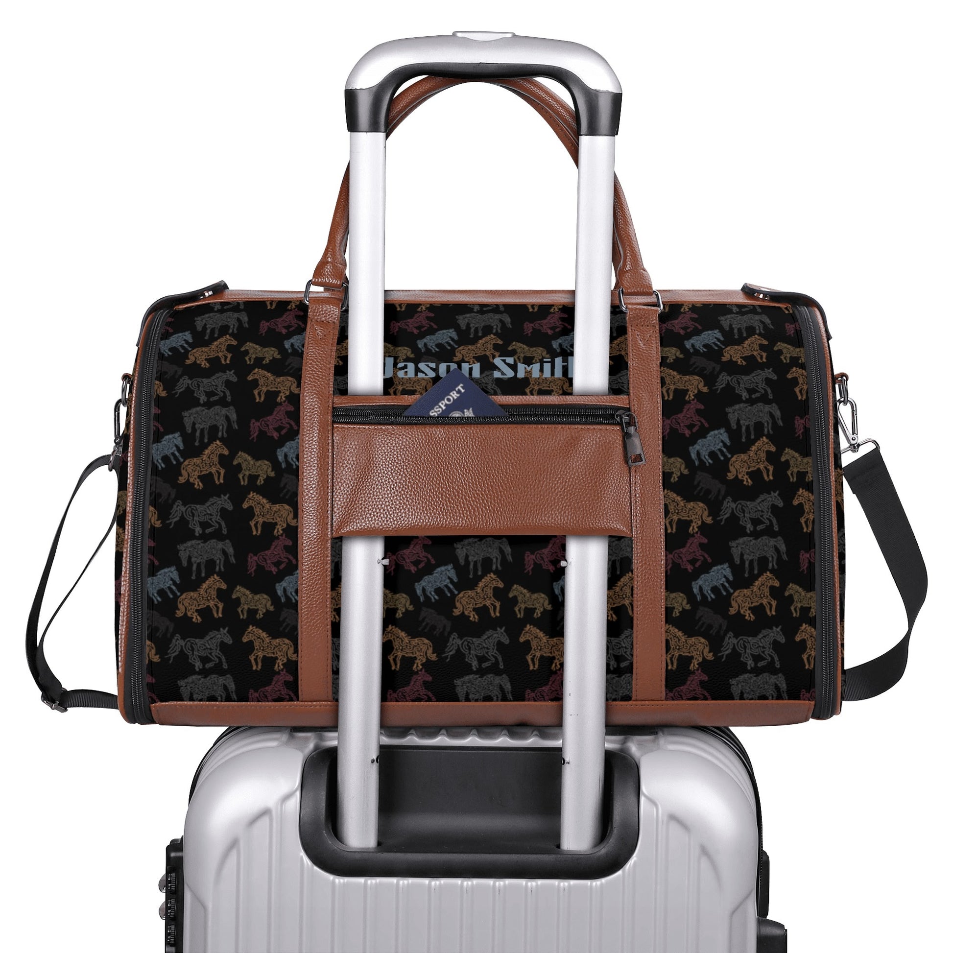 Personalized Multicolor Leather Travel Bag - Cozy Corner