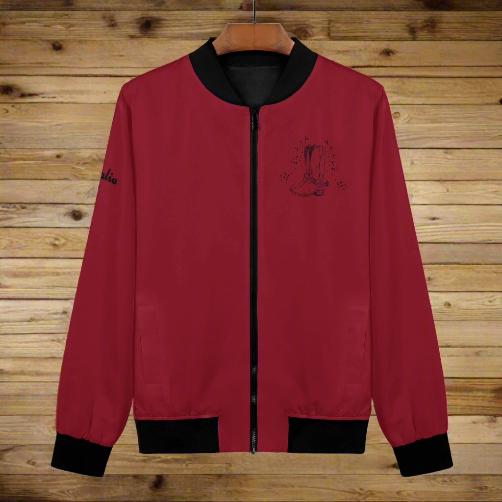 Womens Personalized Turn N Burn Bomber Jacket - Cozy Corner