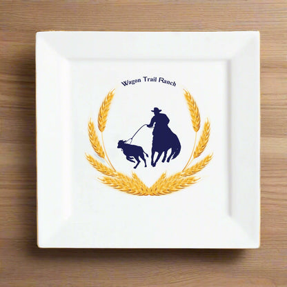 "Ranching" Set of 4 Personalized Appetizer Plates - Cozy Corner