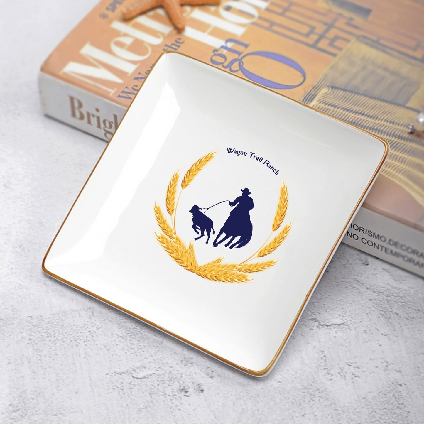 "Ranching" Set of 4 Personalized Appetizer Plates - Cozy Corner