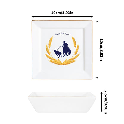 "Ranching" Set of 4 Personalized Appetizer Plates - Cozy Corner