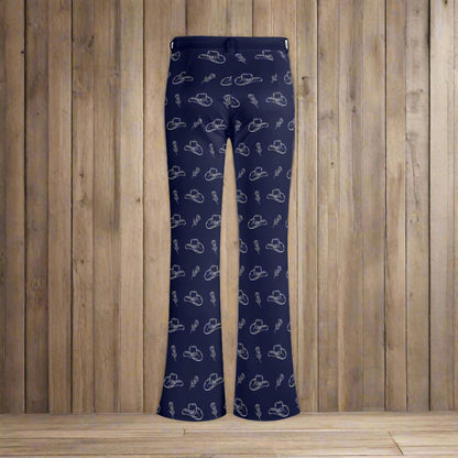 Hats and Roses Flare Pants - Cozy Corner