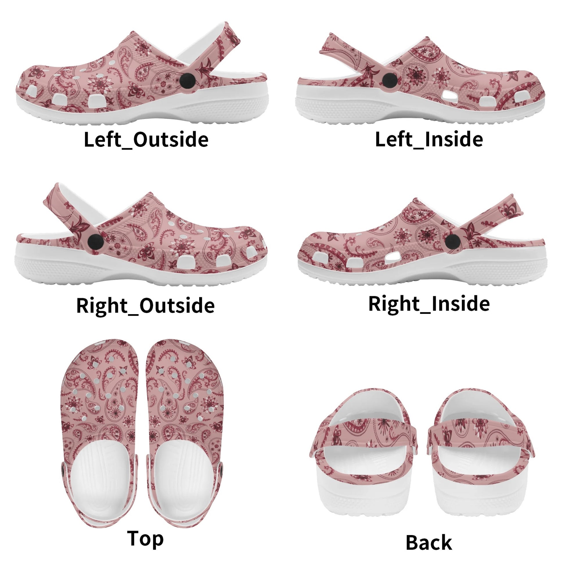 Pink and Burgundy Paisley Print Classic Slip On Shoes - Cozy Corner