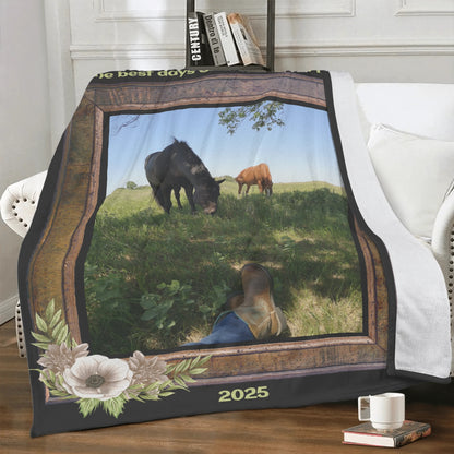 The Best Days Personalized Photo Fleece Blanket - Cozy Corner