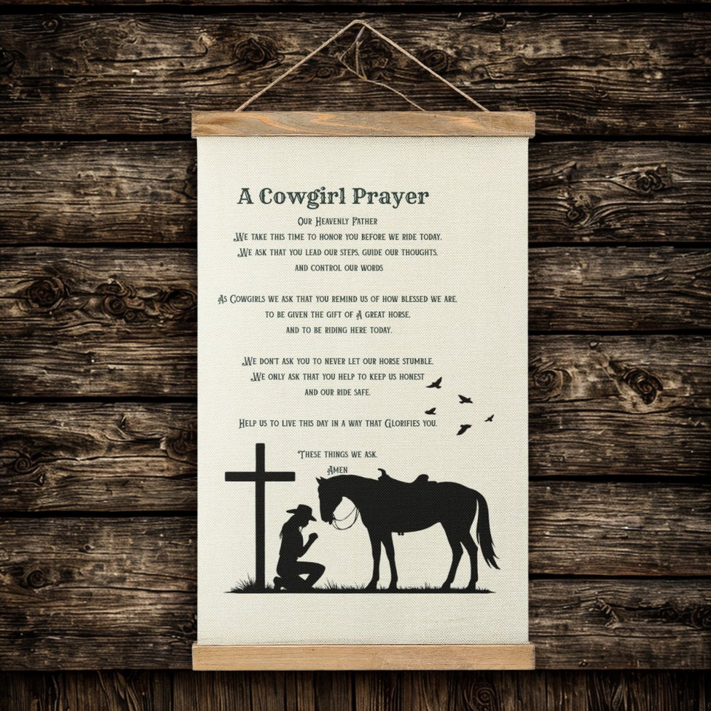 A Cowgirl Prayer Wall Hanging