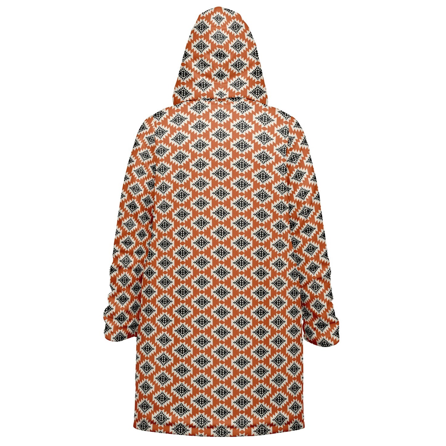 Orange and Black Aztec Zipped Cloak - Cozy Corner