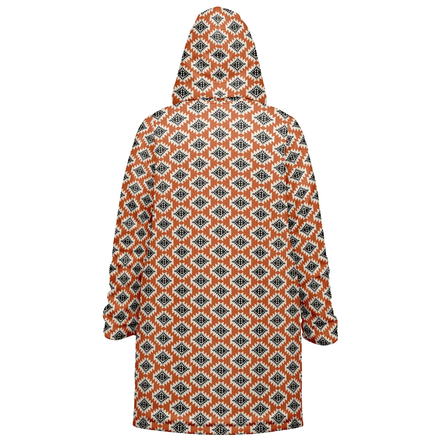 Orange and Black Aztec Zipped Cloak - Cozy Corner