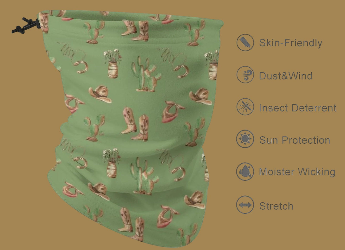 Boots and Bouquets Neck Gaiter